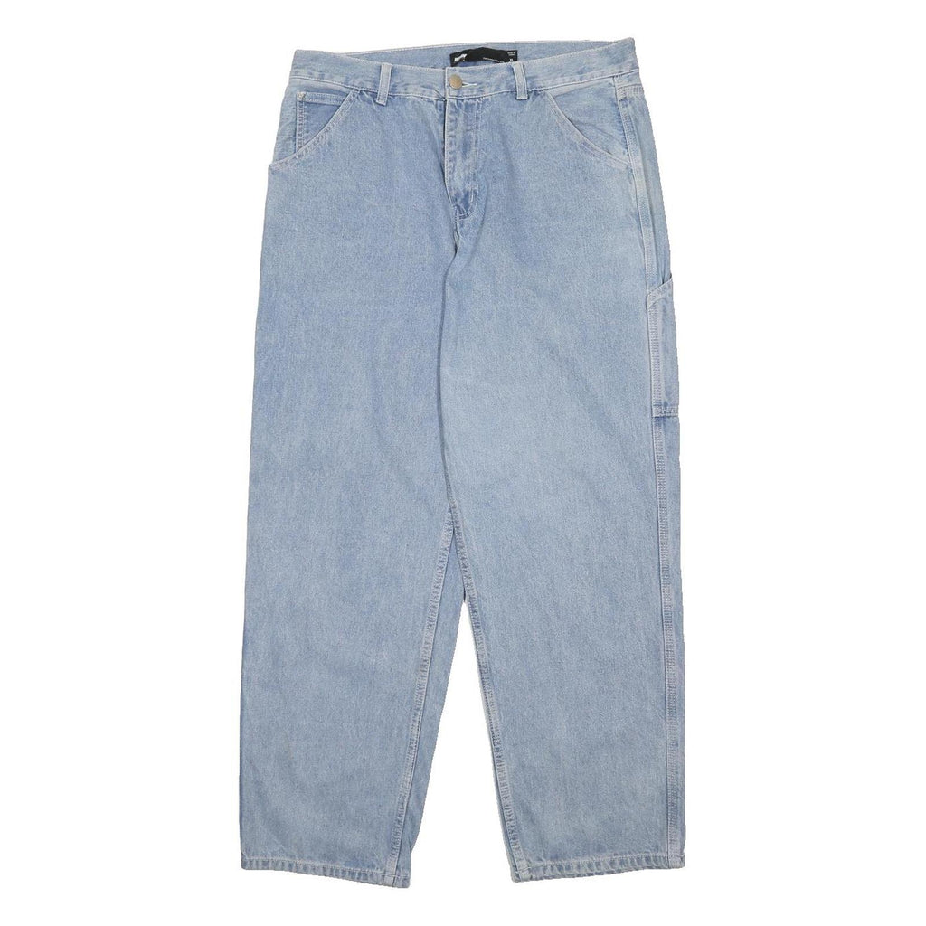 VISHOW Womens Blue Relaxed Straight Denim Cotton Blend Light W34 L29 Workwear