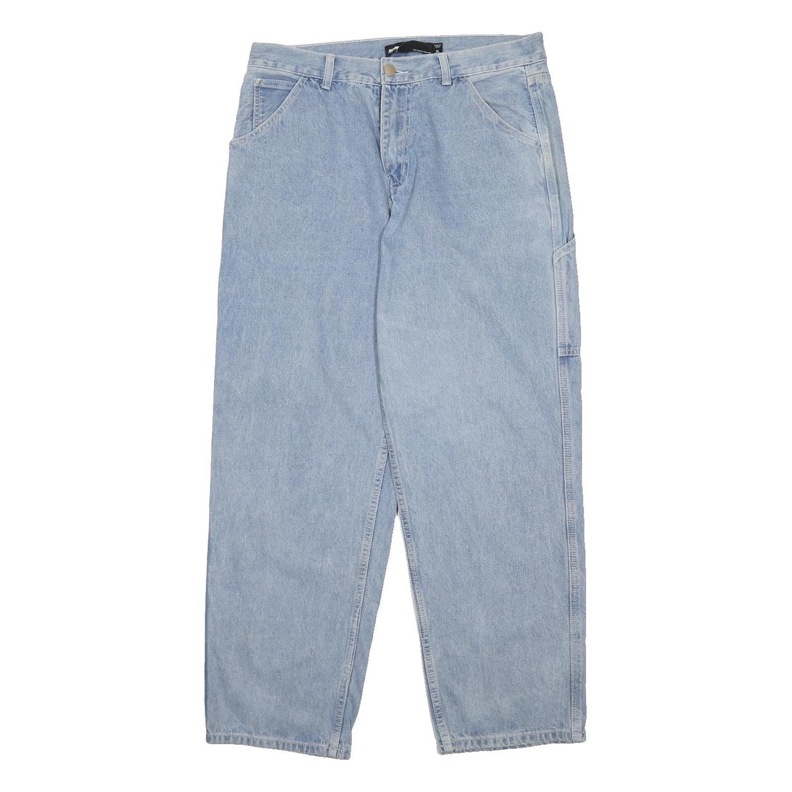 VISHOW Womens Blue Relaxed Straight Denim Cotton Blend Light W34 L29 Workwear