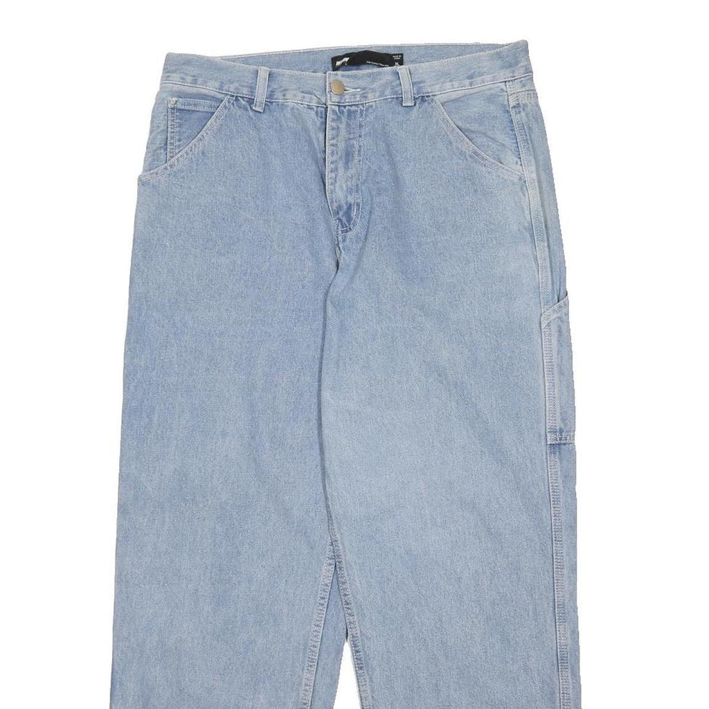 VISHOW Womens Blue Relaxed Straight Denim Cotton Blend Light W34 L29 Workwear