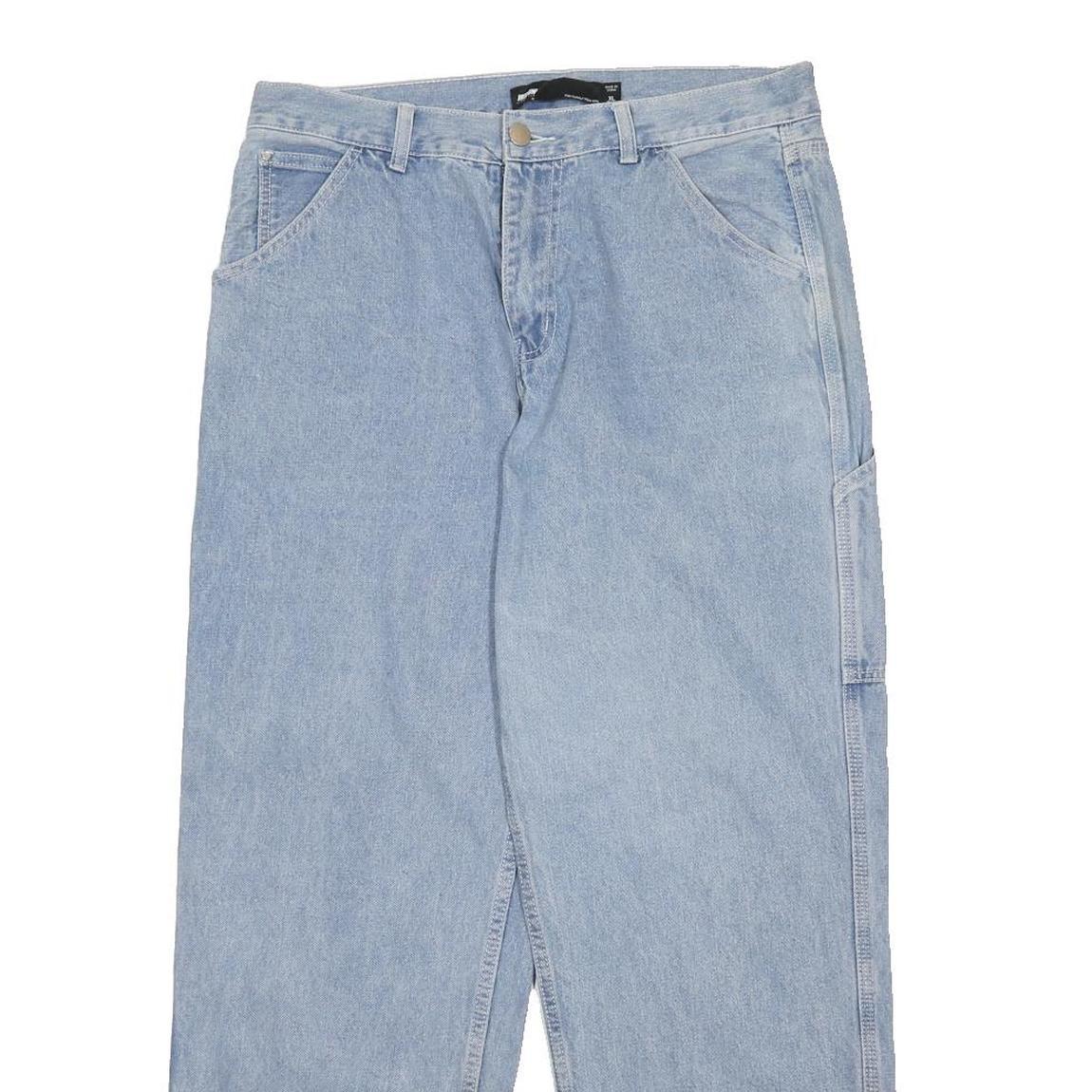 VISHOW Womens Blue Relaxed Straight Denim Cotton Blend Light W34 L29 Workwear