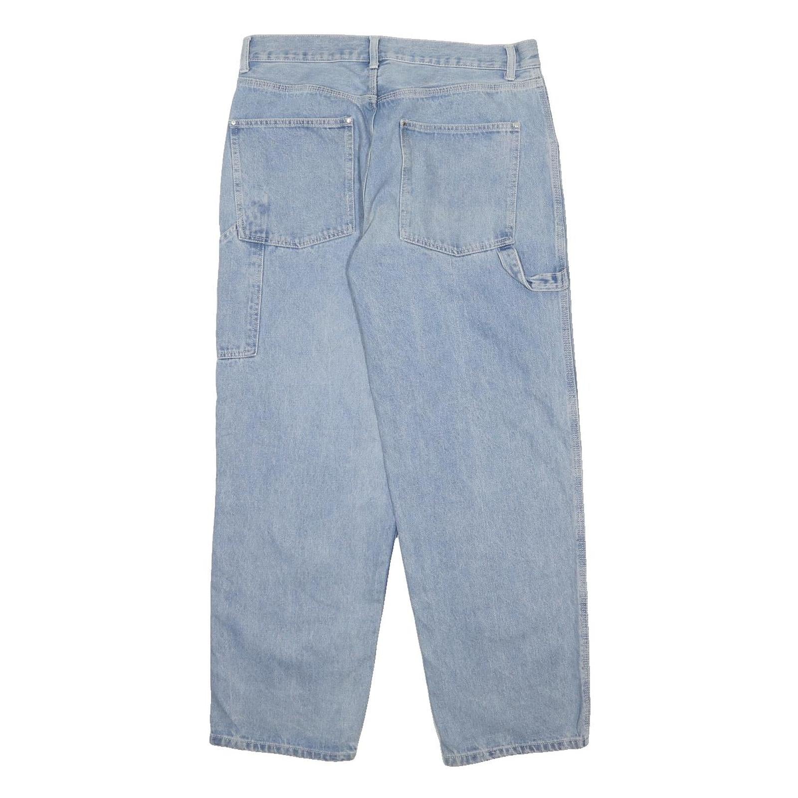 VISHOW Womens Blue Relaxed Straight Denim Cotton Blend Light W34 L29 Workwear