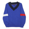 TOMMY HILFIGER Womens Blue & Red & White Plain V-Neck Basic Knit Pullover Jumper