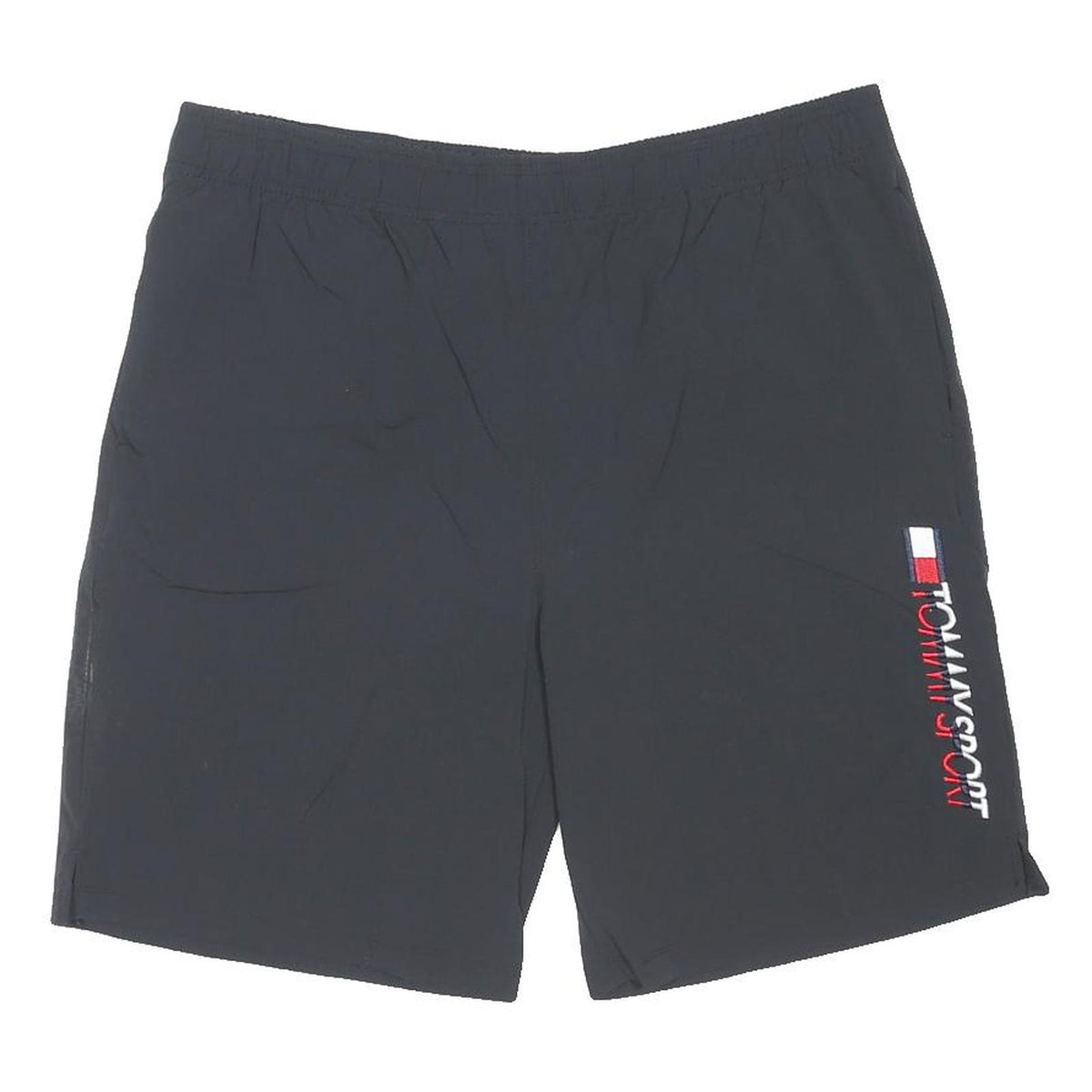 TOMMY HILFIGER Mens Black Casual Shorts XL W36 Tommy Sport Logo Athletic