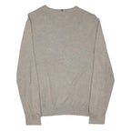 TOMMY HILFIGER Mens Beige & Maroon Patterned V-Neck Basic Knit Jumper M Classic