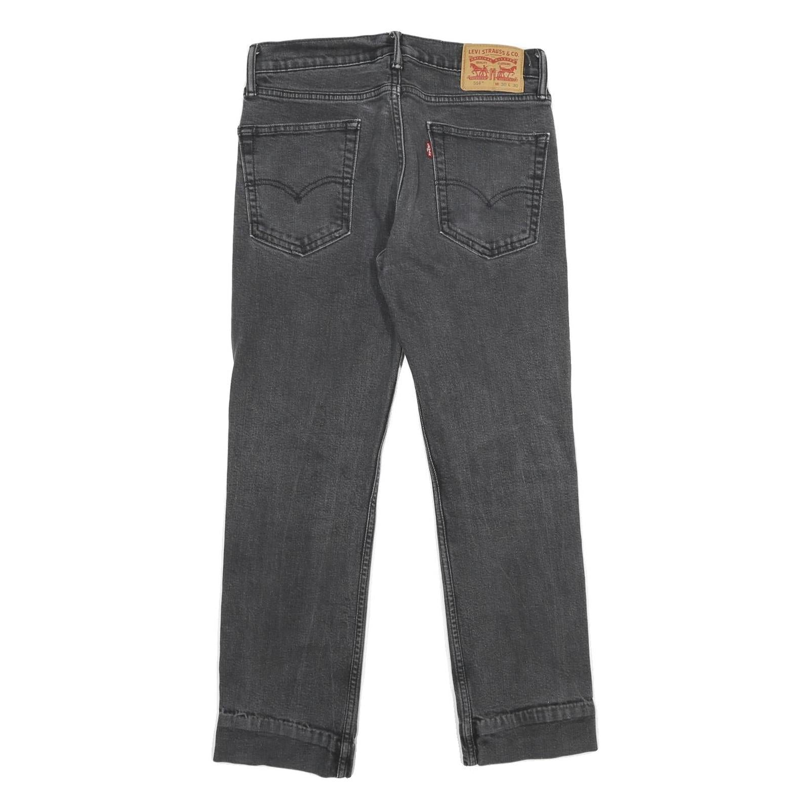 LEVI'S 514 Classic Mens Jeans Black Classic Straight Denim Medium W30 L27 Cotton