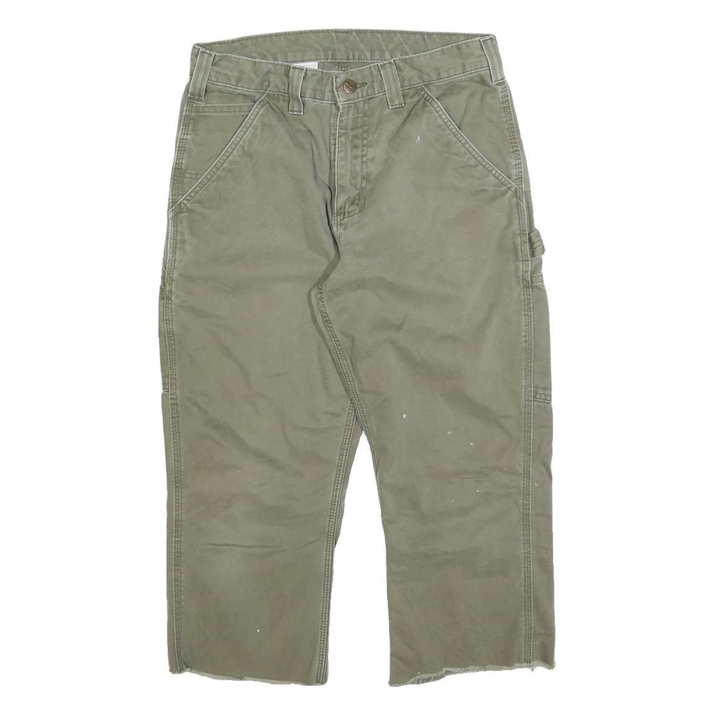 CARHARTT Mens Relaxed Green Cotton Blend Denim W30 L21 Workwear Carpenter Jeans