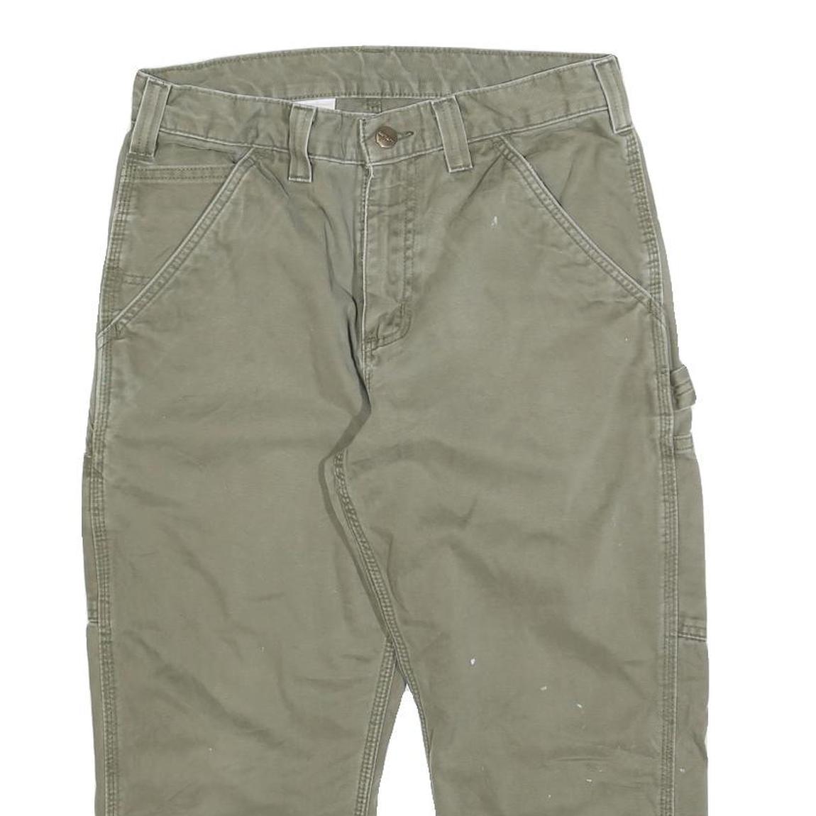 CARHARTT Mens Relaxed Green Cotton Blend Denim W30 L21 Workwear Carpenter Jeans