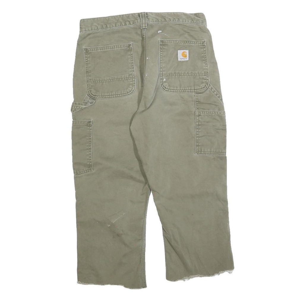 CARHARTT Mens Relaxed Green Cotton Blend Denim W30 L21 Workwear Carpenter Jeans