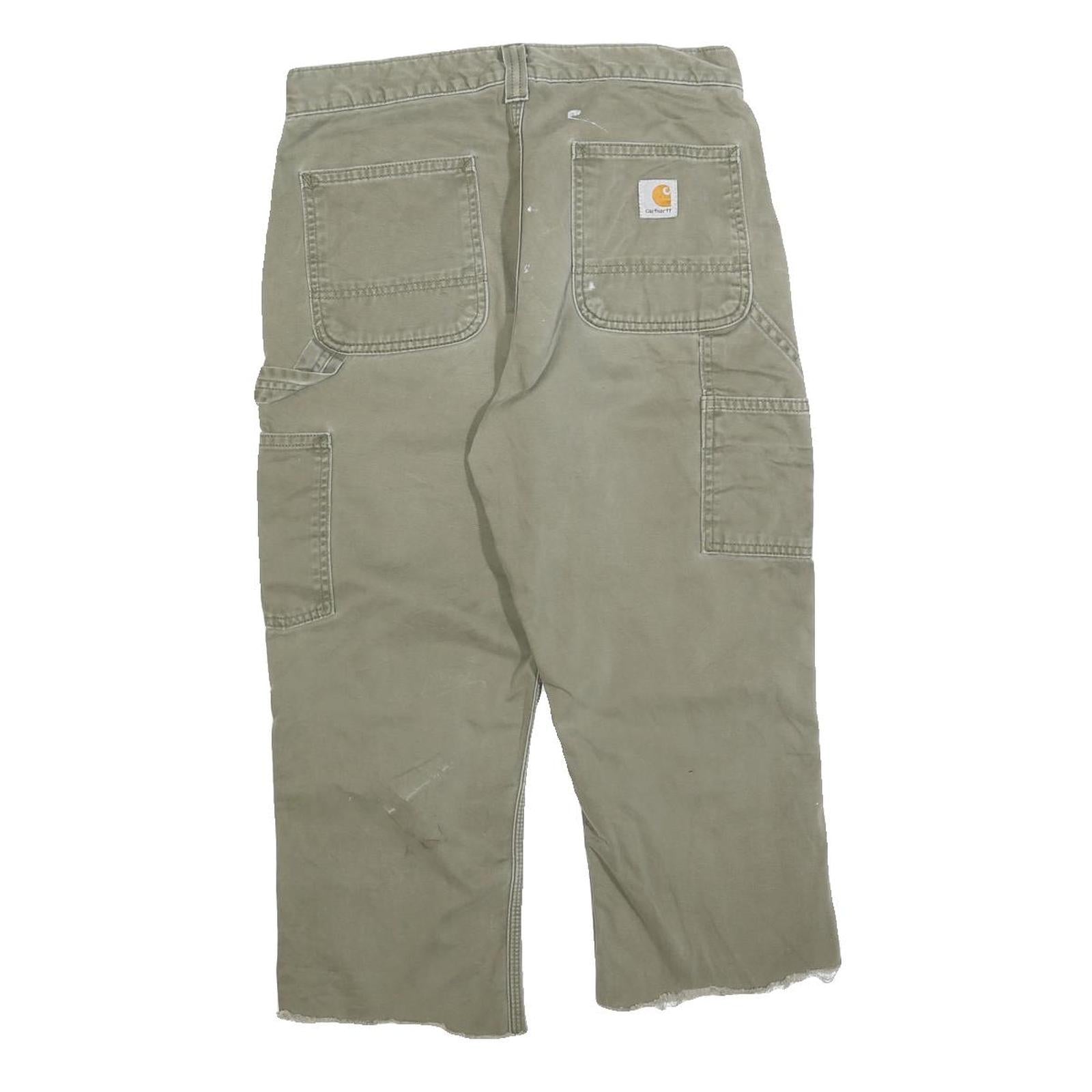 CARHARTT Mens Relaxed Green Cotton Blend Denim W30 L21 Workwear Carpenter Jeans