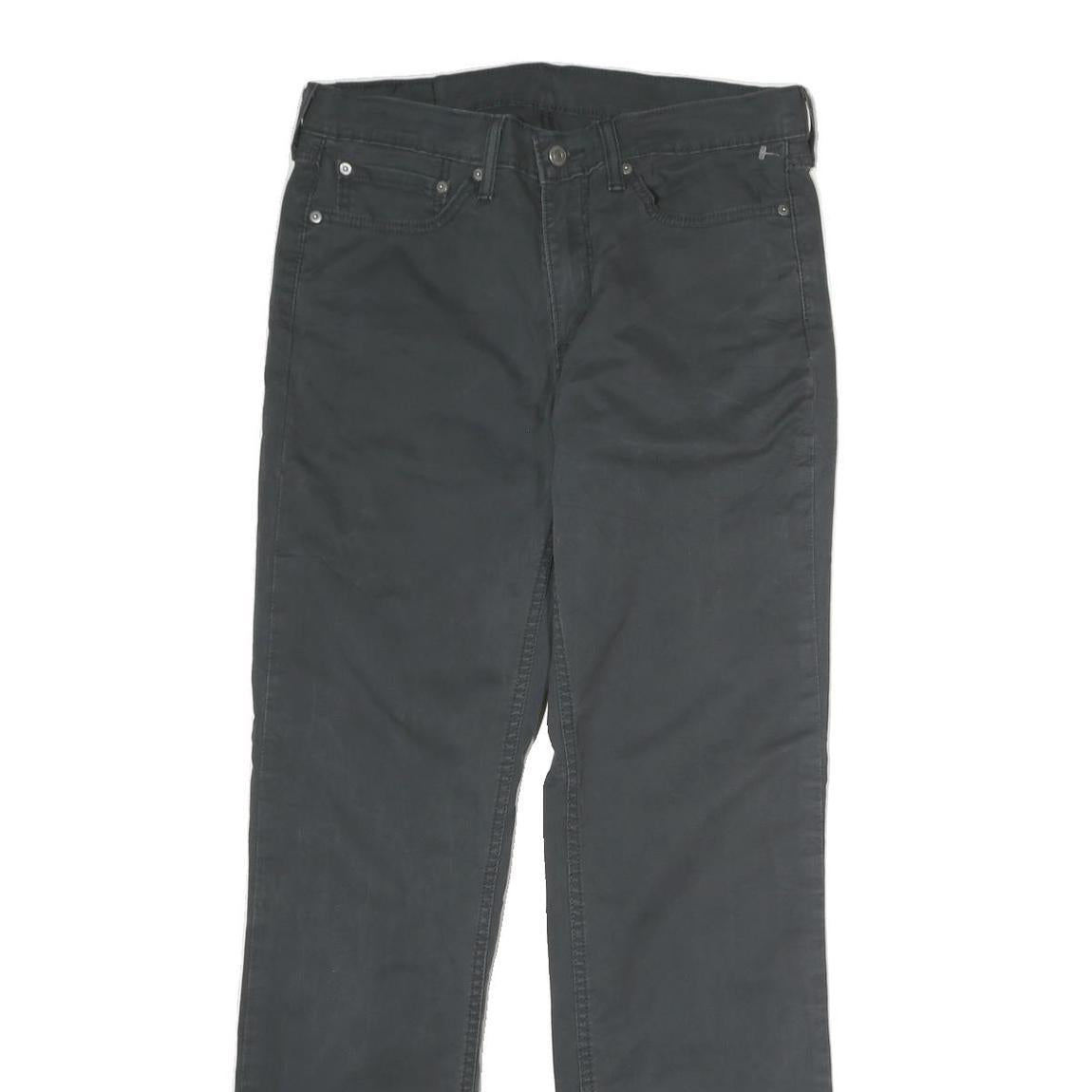 LEVI'S Mens Cotton Black Regular Straight Trousers W32 L32 Classic Zip Pockets