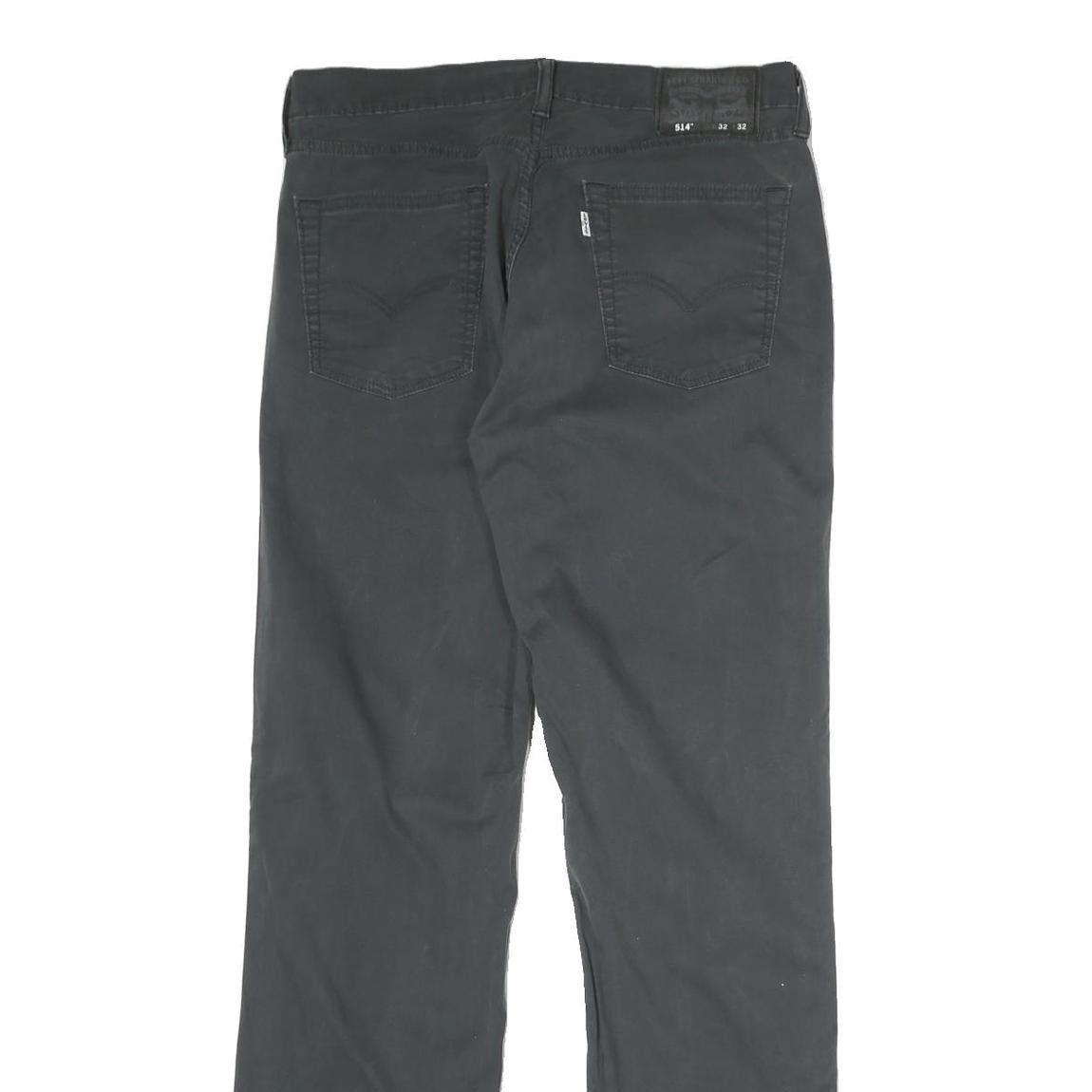 LEVI'S Mens Cotton Black Regular Straight Trousers W32 L32 Classic Zip Pockets