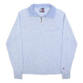 TOMMY HILFIGER Womens Blue Pullover Plain Crew Neck Basic Knit L Cotton Blend