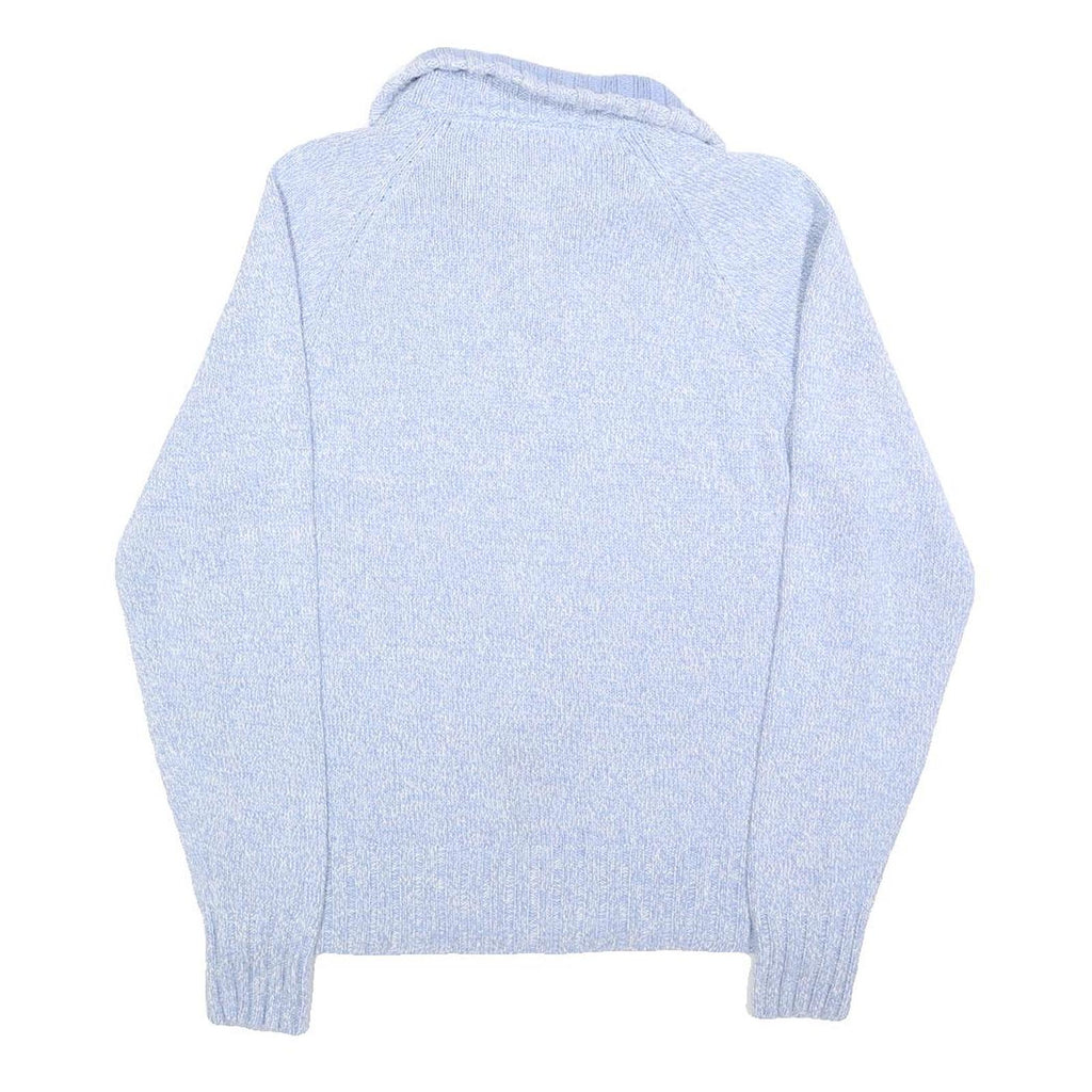 TOMMY HILFIGER Womens Blue Pullover Plain Crew Neck Basic Knit L Cotton Blend