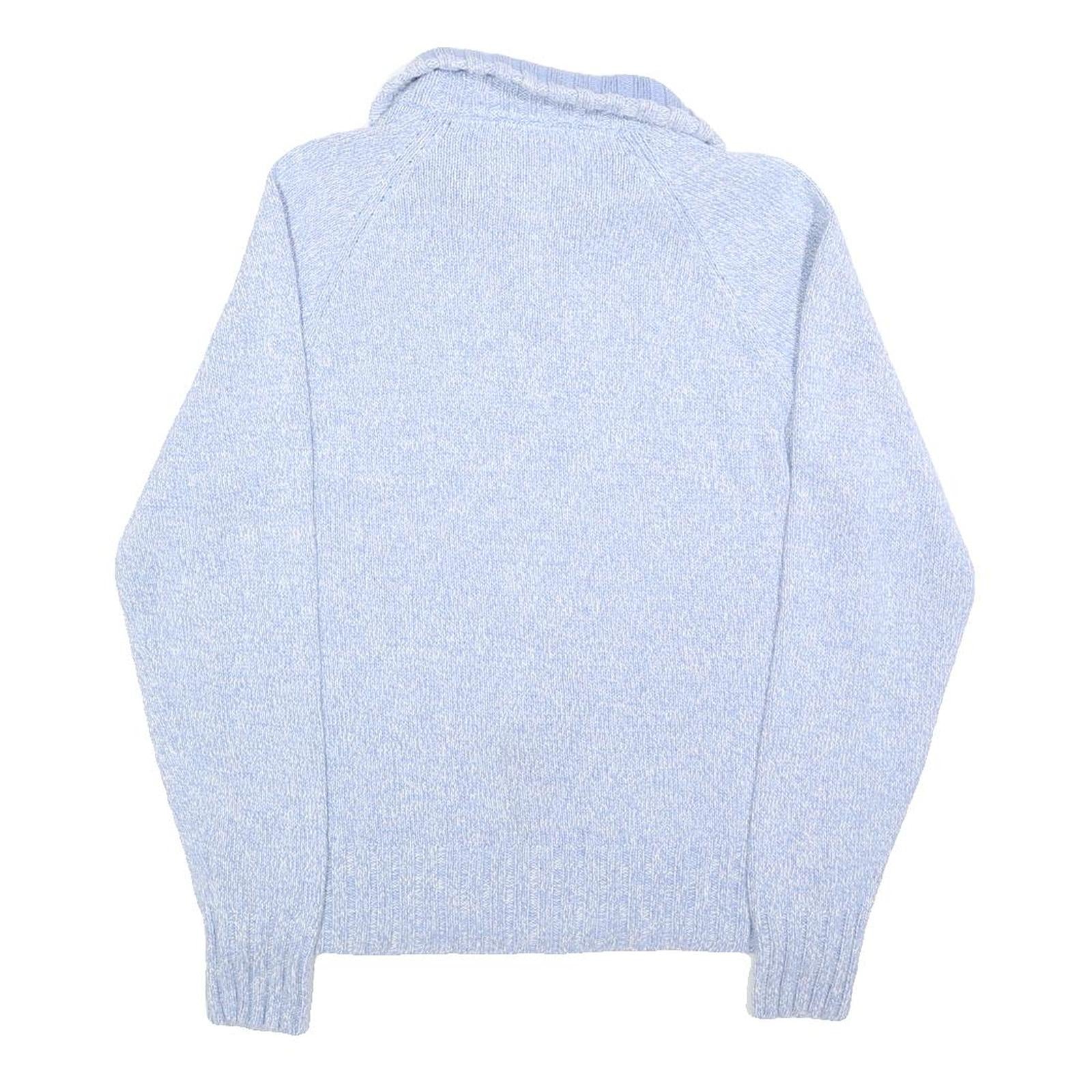 TOMMY HILFIGER Womens Blue Pullover Plain Crew Neck Basic Knit L Cotton Blend