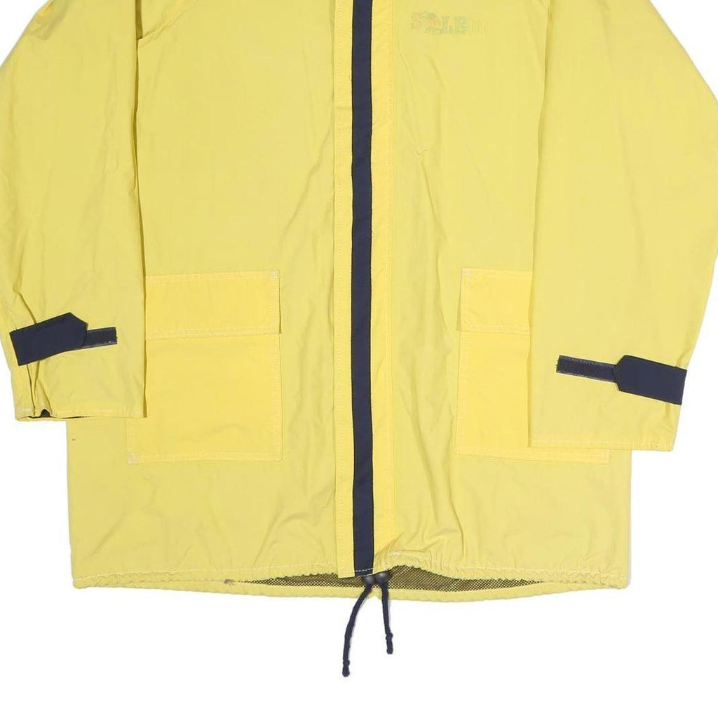 SOLECO Mens Yellow Jacket L Polyester Blend Plain Zip Lightweight Casual