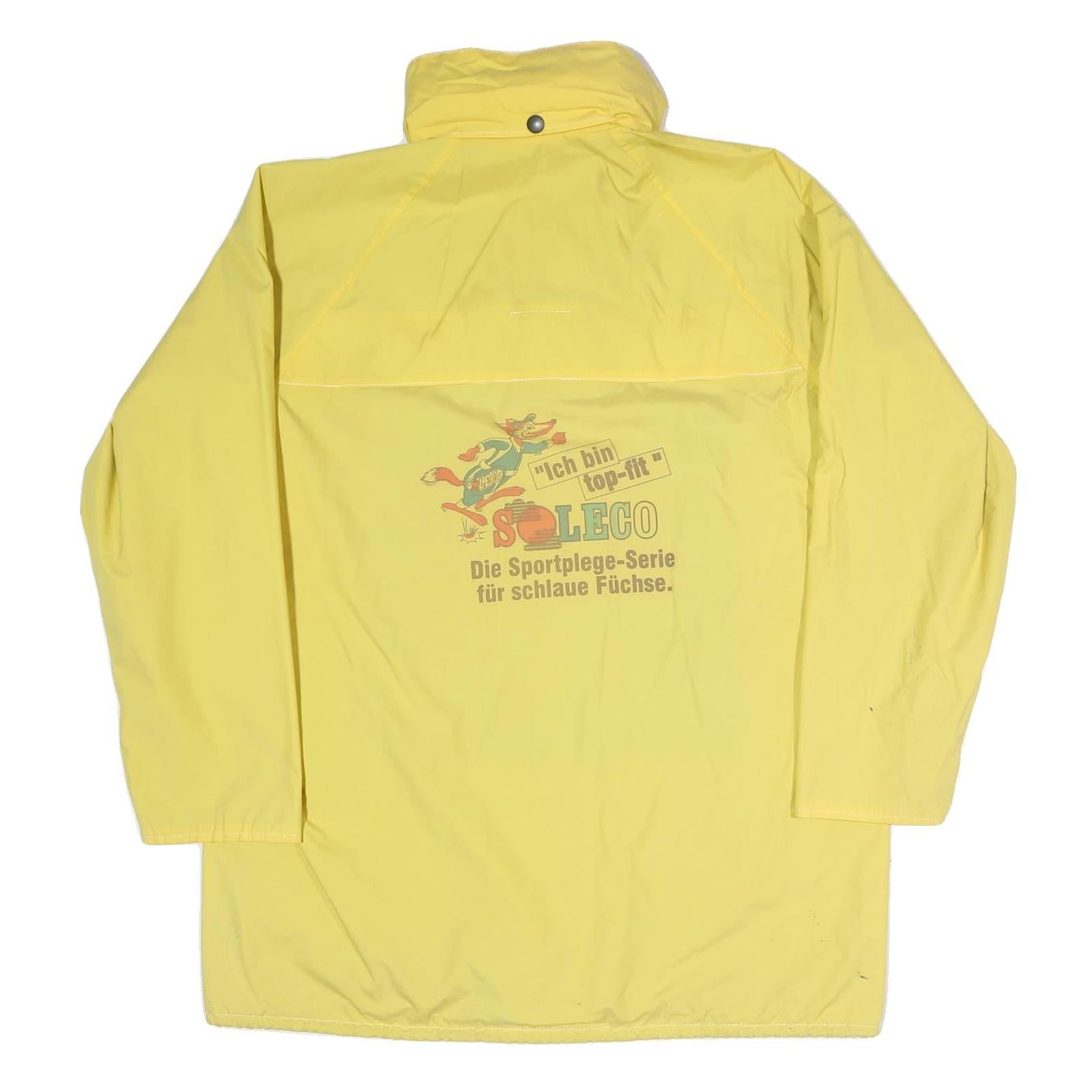 SOLECO Mens Yellow Jacket L Polyester Blend Plain Zip Lightweight Casual