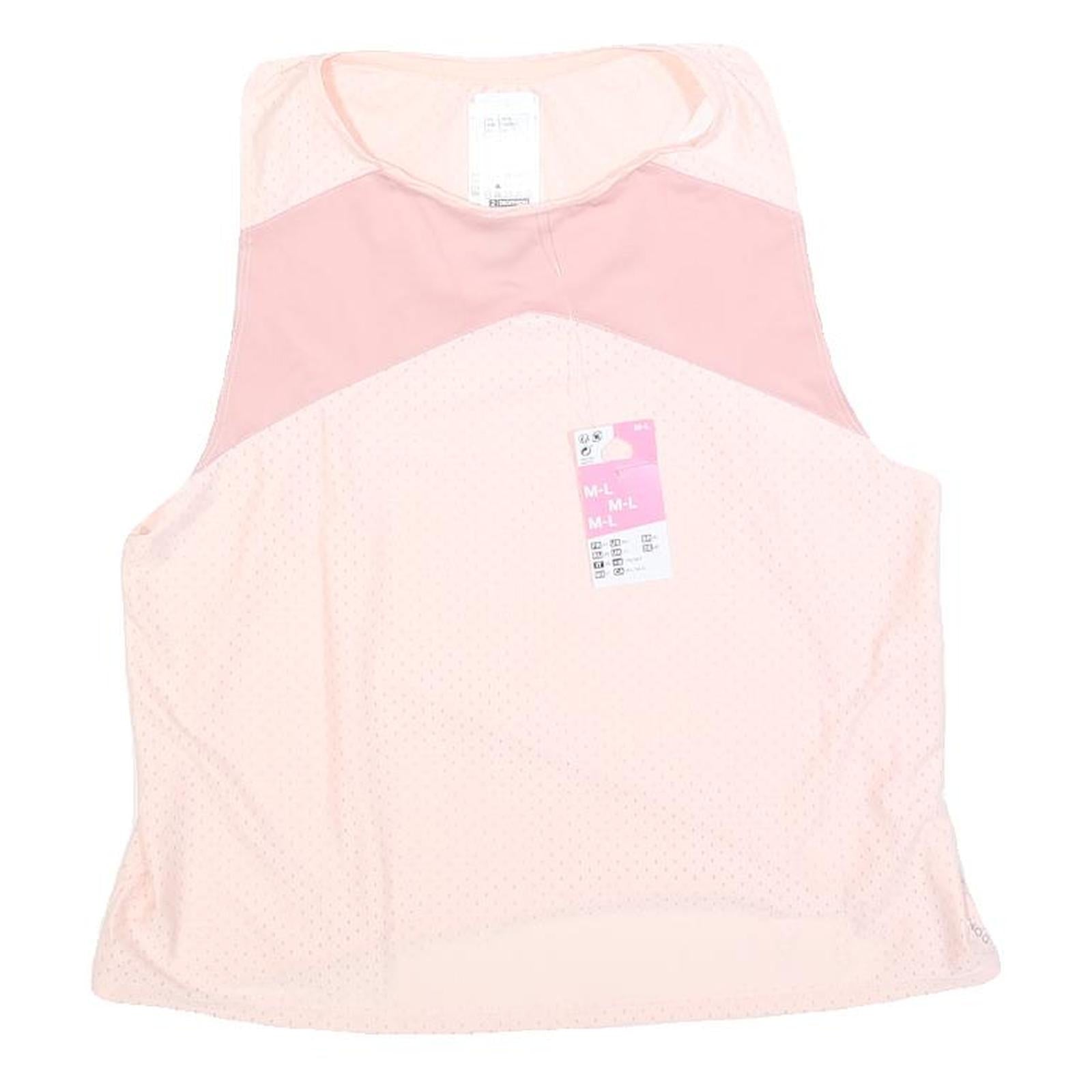 DOMYOS Womens Pink & Light Pink Sporty Sleeveless Round Neck T-Shirt M