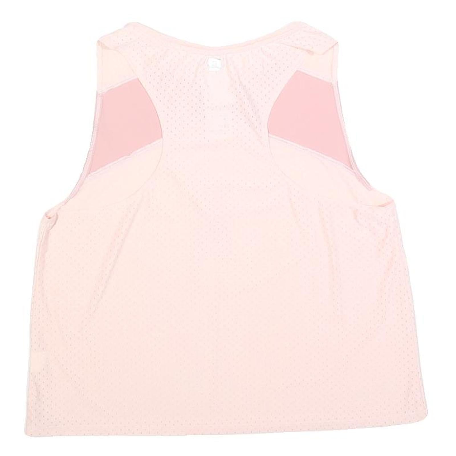 DOMYOS Womens Pink & Light Pink Sporty Sleeveless Round Neck T-Shirt M