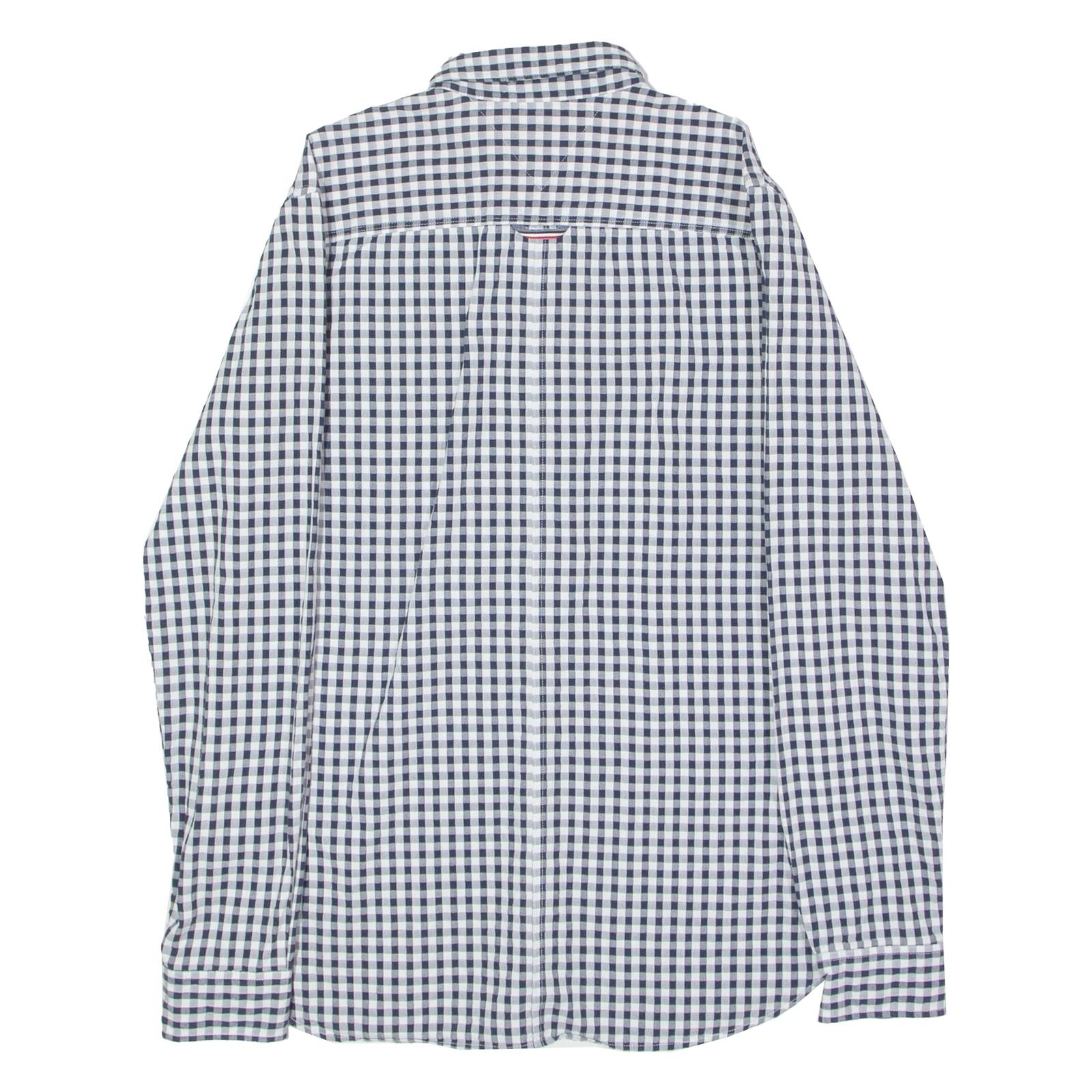 TOMMY HILFIGER Slim Fit Mens Shirt Black Gingham Long Sleeve M