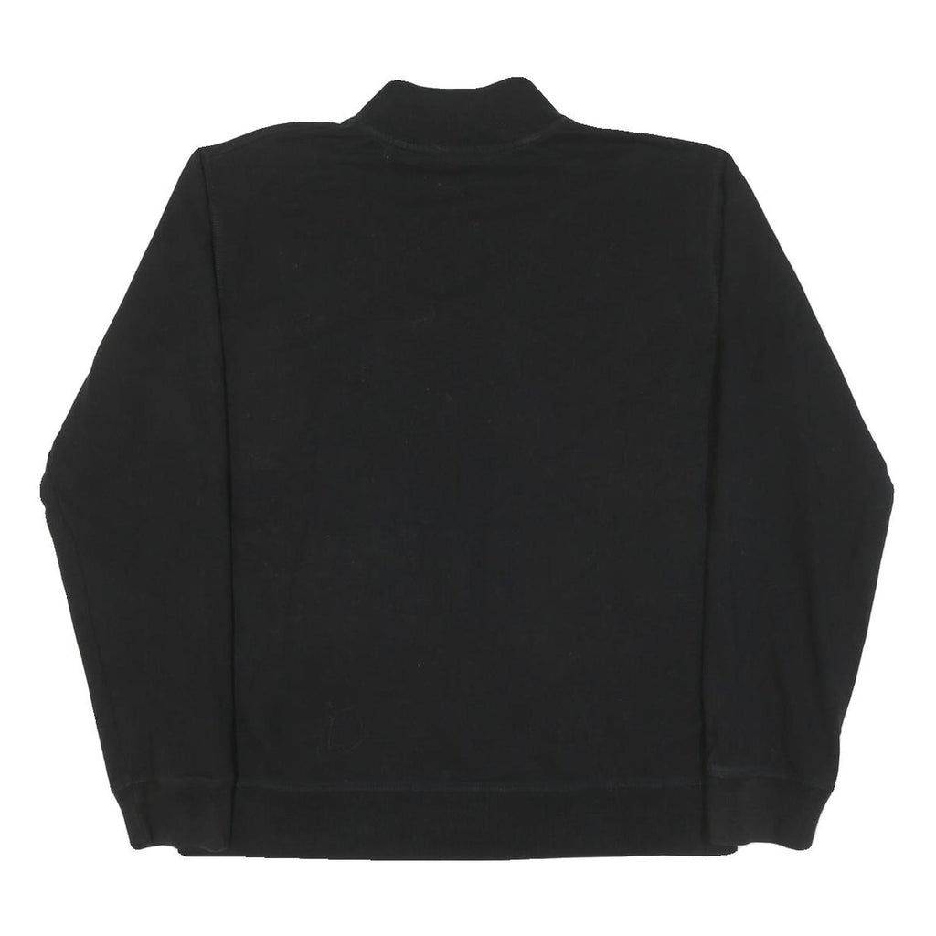 WILSON Mens Black Cotton Blend Bomber Jacket L Zip Plain Sports Casual