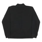 WILSON Mens Black Cotton Blend Bomber Jacket L Zip Plain Sports Casual