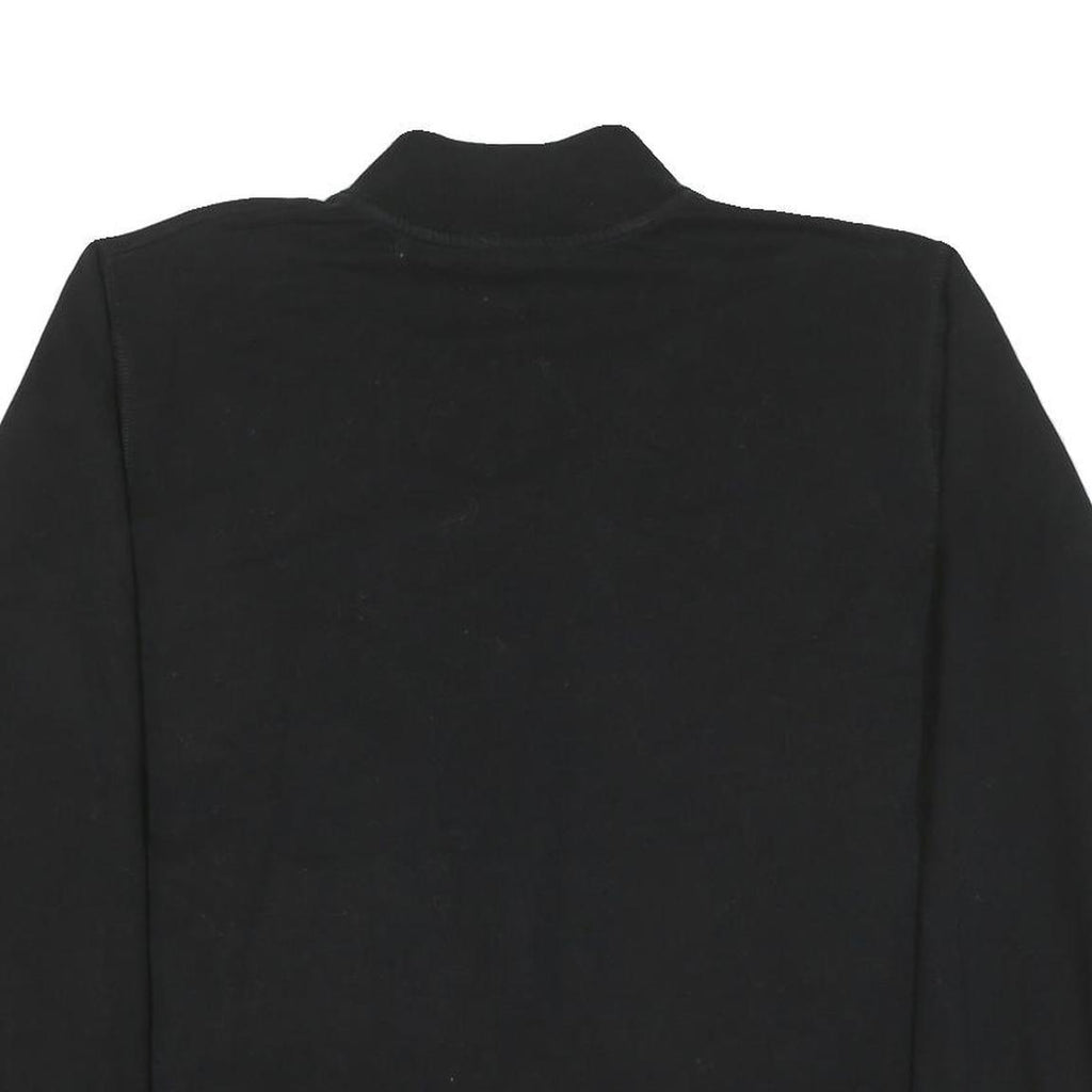 WILSON Mens Black Cotton Blend Bomber Jacket L Zip Plain Sports Casual