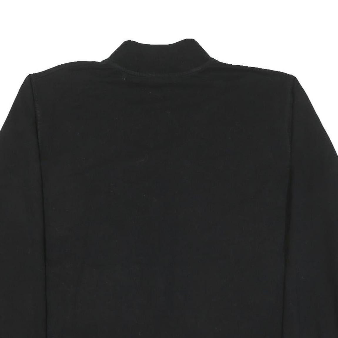 WILSON Mens Black Cotton Blend Bomber Jacket L Zip Plain Sports Casual