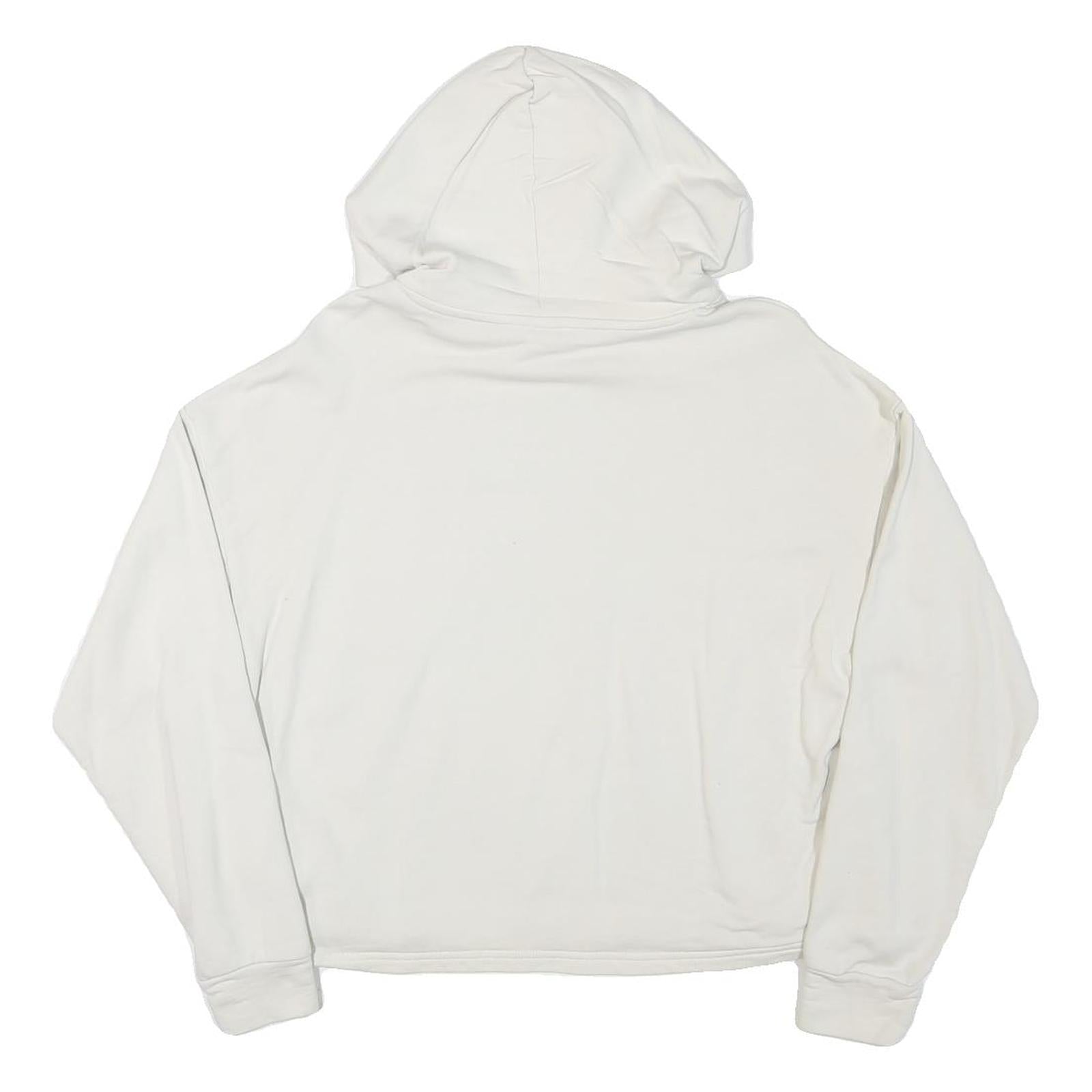 PUMA Womens White Forever Hoodie M Cotton Blend Casual Pullover Sweatshirt