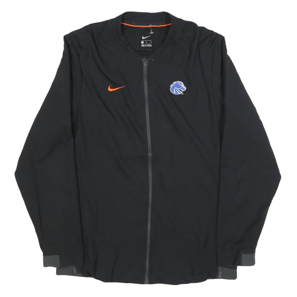 NIKE Mens Black Orange Sports Swoosh Zip Jacket M Polyester Blend Plain