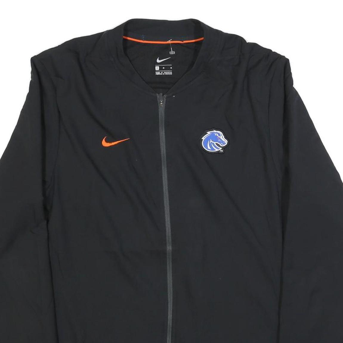 NIKE Mens Black Orange Sports Swoosh Zip Jacket M Polyester Blend Plain