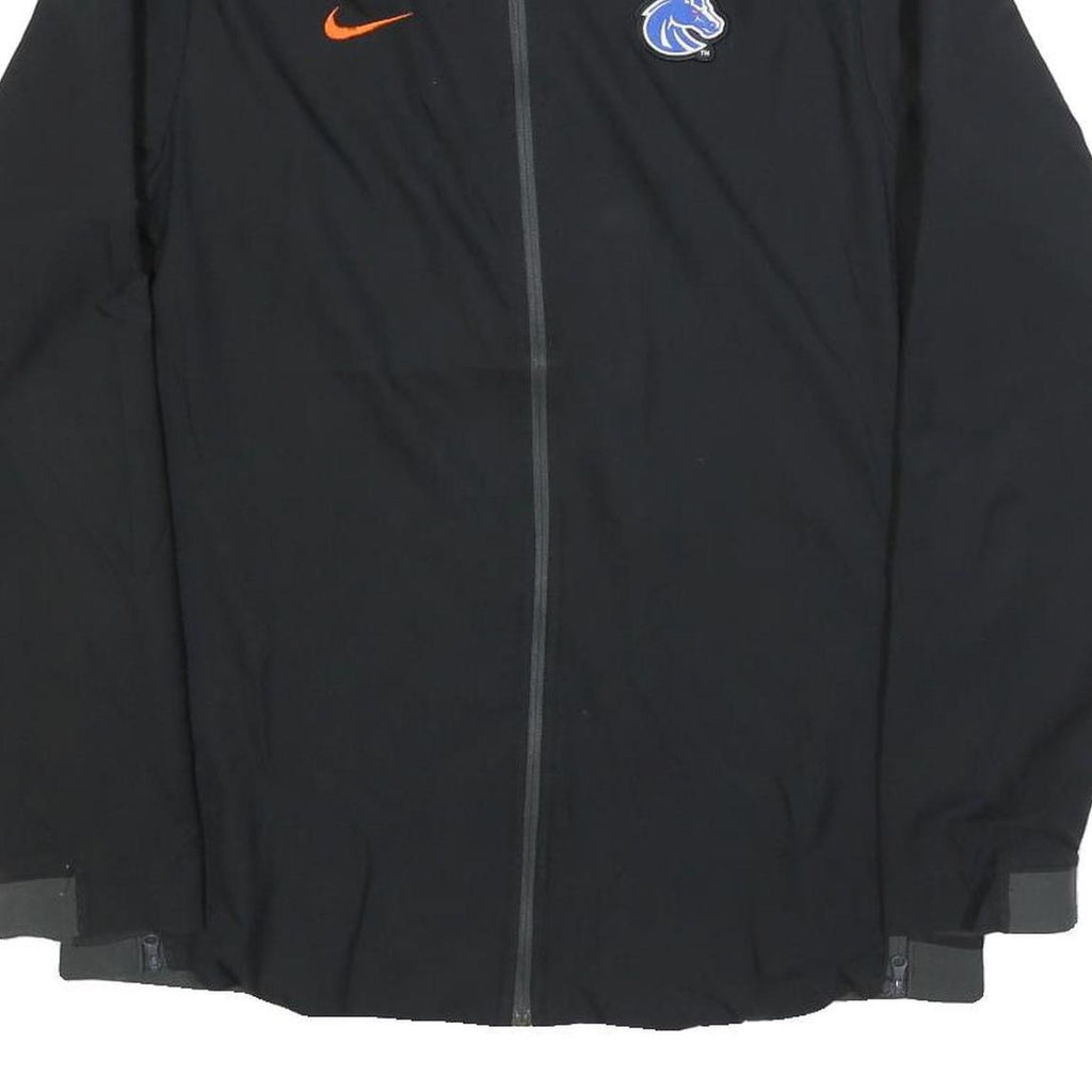 NIKE Mens Black Orange Sports Swoosh Zip Jacket M Polyester Blend Plain