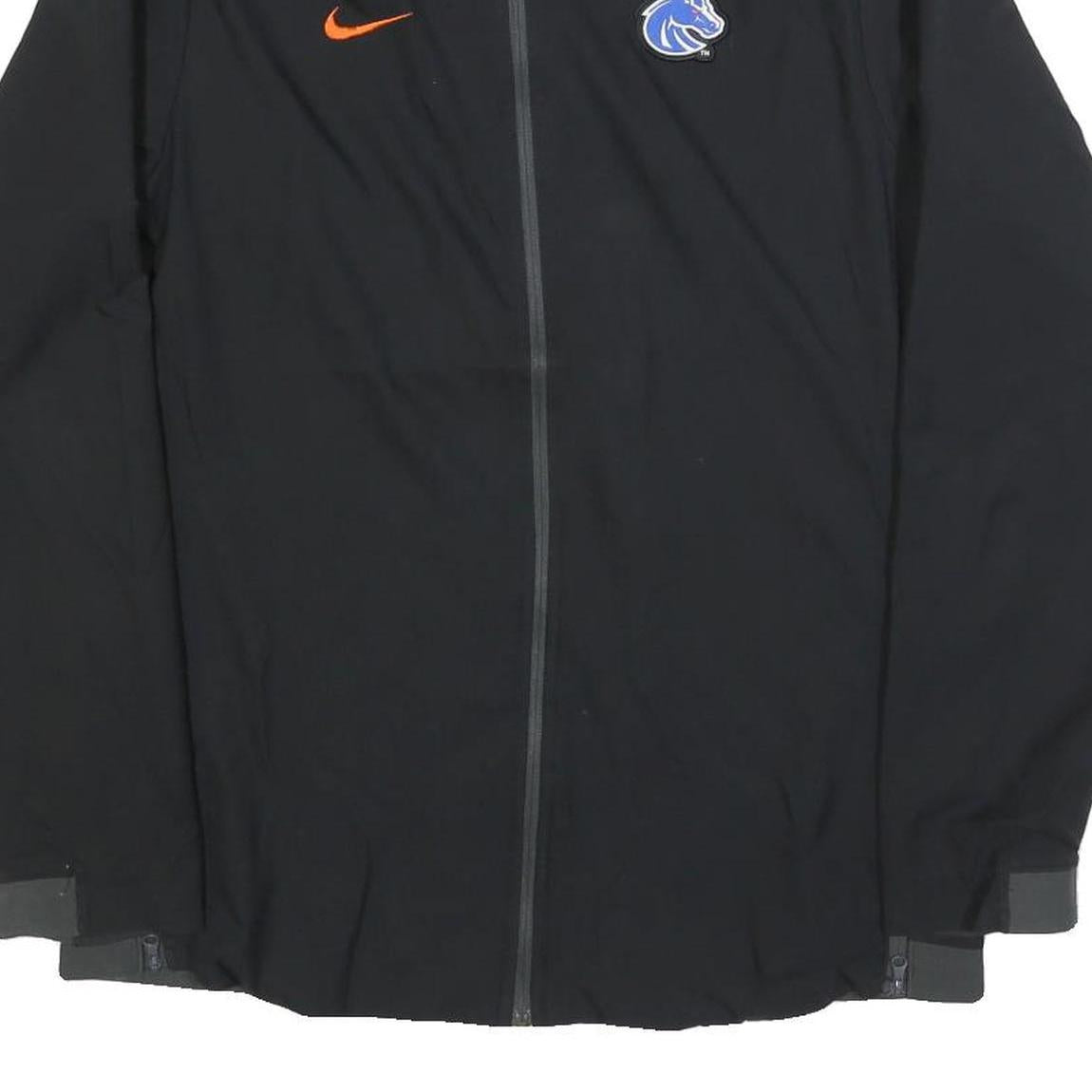 NIKE Mens Black Orange Sports Swoosh Zip Jacket M Polyester Blend Plain