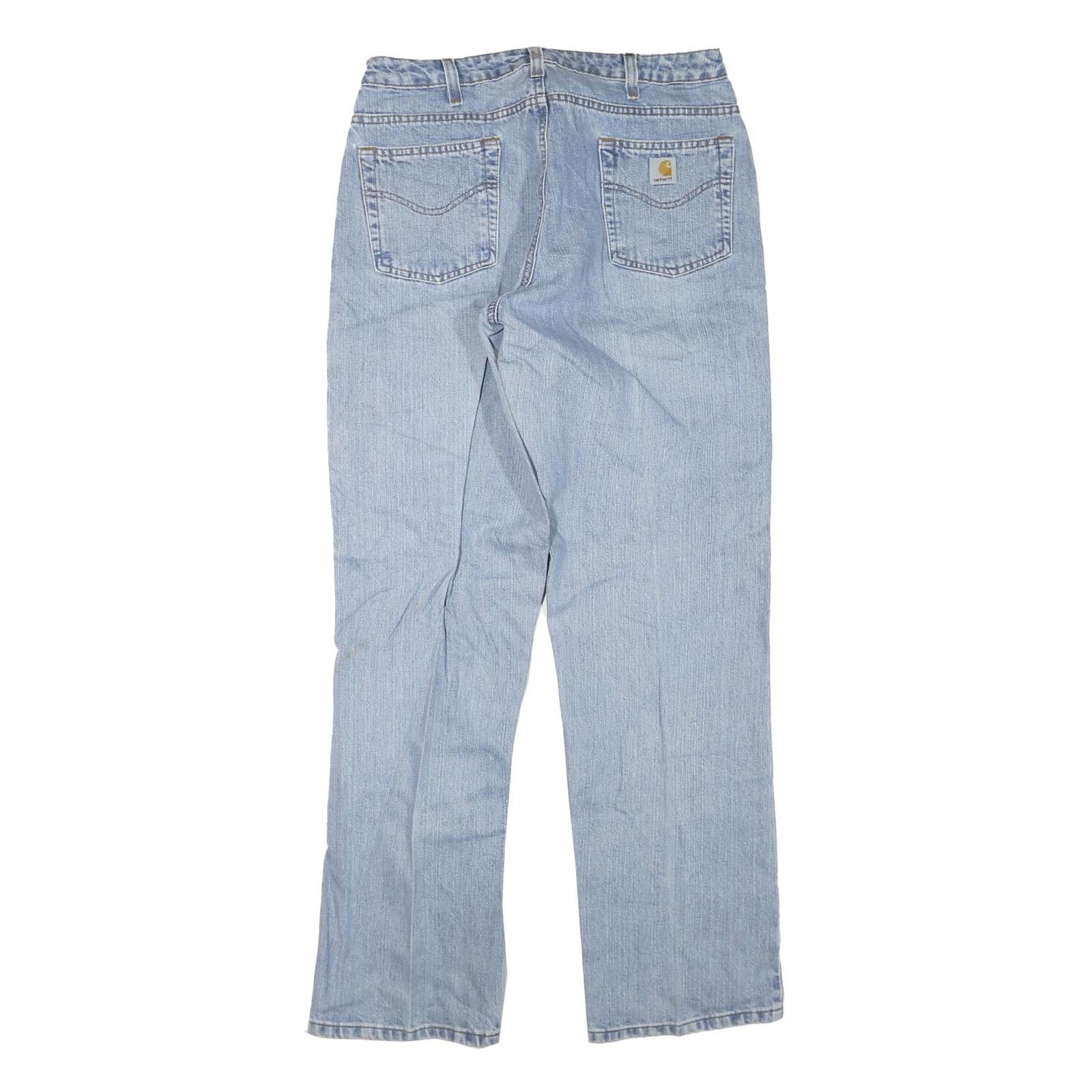 CARHARTT Womens Jeans Light Blue Regular Straight Denim W32 L33 Workwear Style