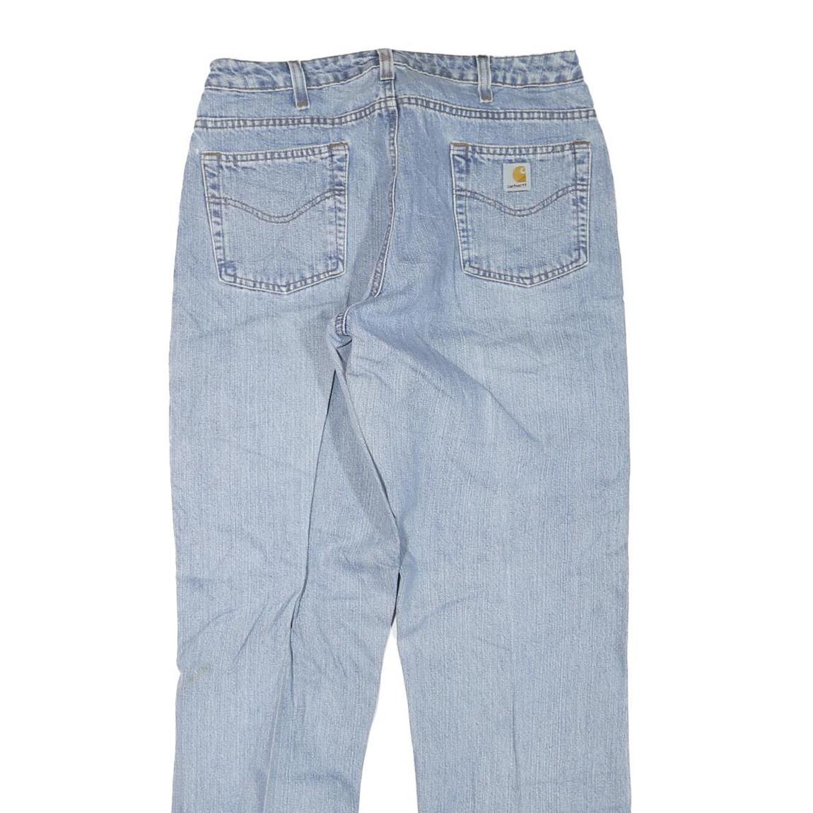 CARHARTT Womens Jeans Light Blue Regular Straight Denim W32 L33 Workwear Style