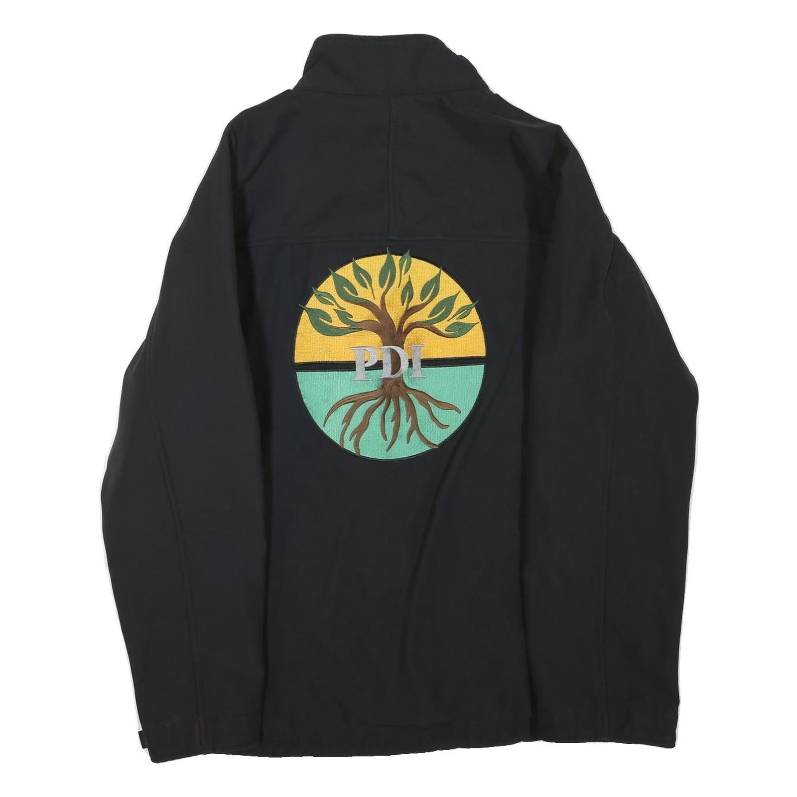 CARHARTT Mens Black Workwear Jacket L Polyester Blend Plain Embroidered PDI Logo