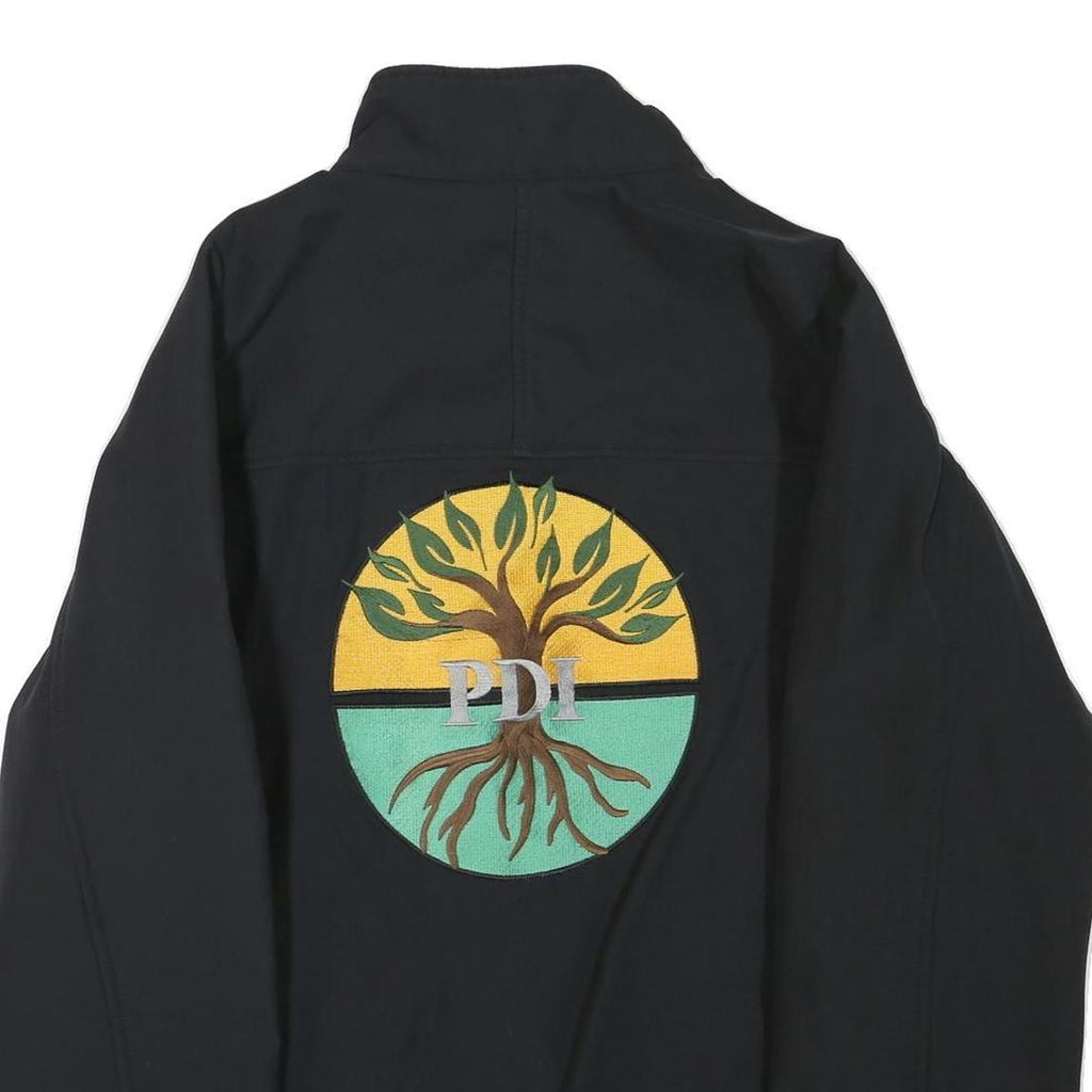 CARHARTT Mens Black Workwear Jacket L Polyester Blend Plain Embroidered PDI Logo