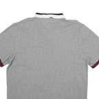 TOMMY HILFIGER Mens Grey & Burgundy Short Sleeve Basic Polo Shirt 2XL Cotton