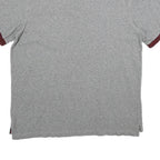 TOMMY HILFIGER Mens Grey & Burgundy Short Sleeve Basic Polo Shirt 2XL Cotton