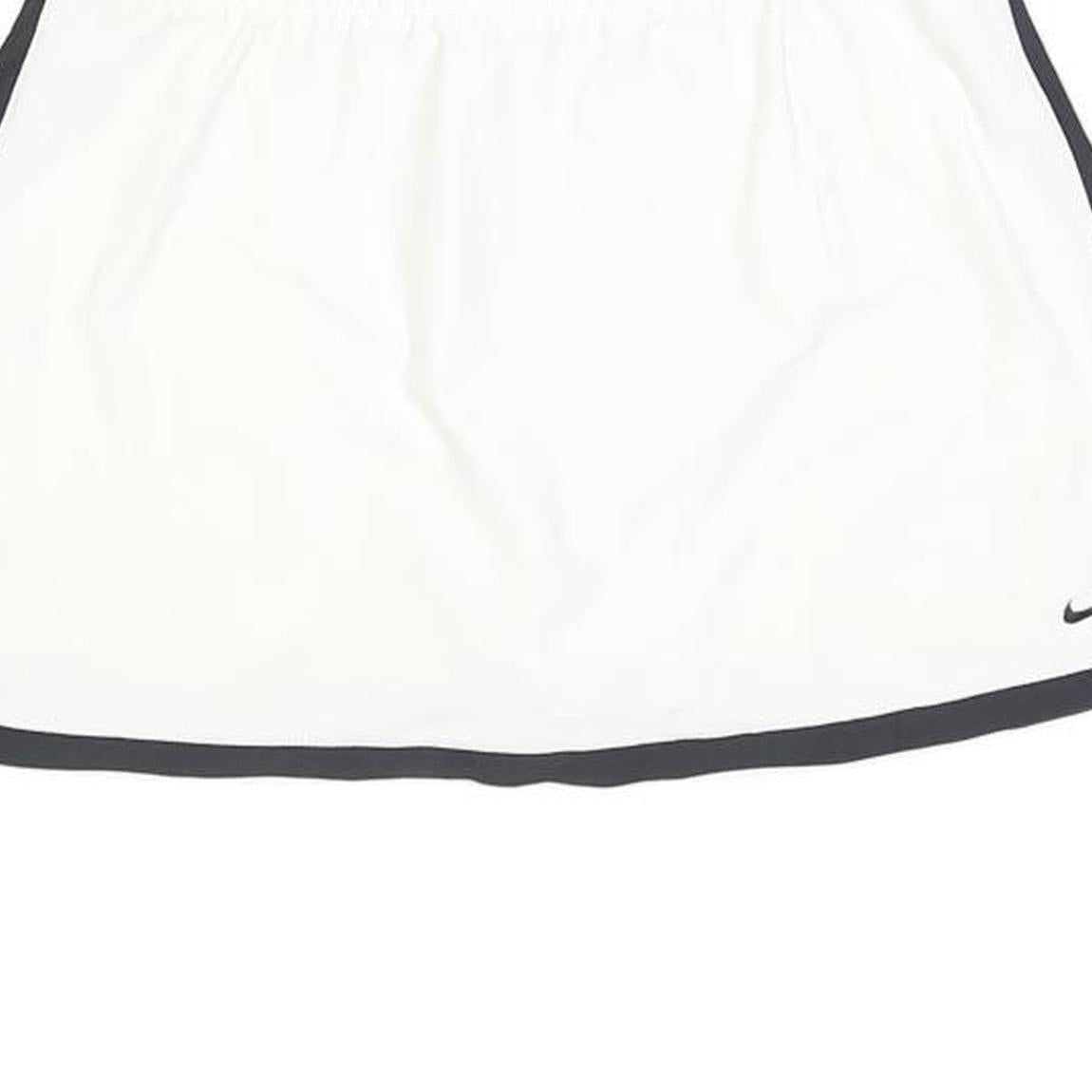 NIKE Womens White & Black Sports Skort Short Polyester Blend Size S Athletic