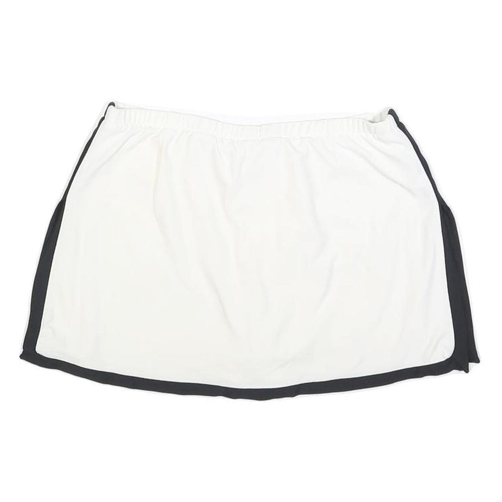 NIKE Womens White & Black Sports Skort Short Polyester Blend Size S Athletic