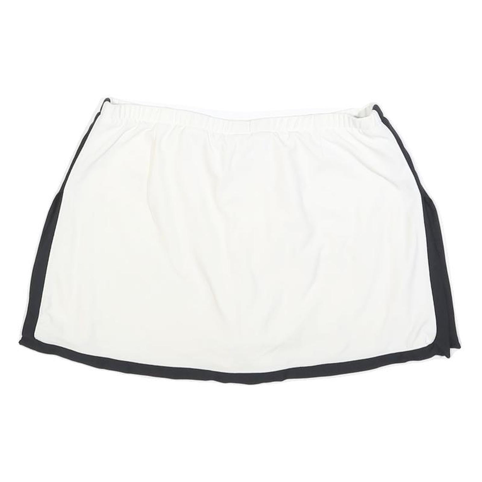 NIKE Womens White & Black Sports Skort Short Polyester Blend Size S Athletic