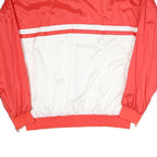 Mens Red & White Casual Zip Up Polyester Blend Jacket 2XL Plain Lightweight