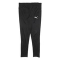 PUMA Mens Joggers Black S W32 L28 Polyester Blend Slim Tapered Fit Sports