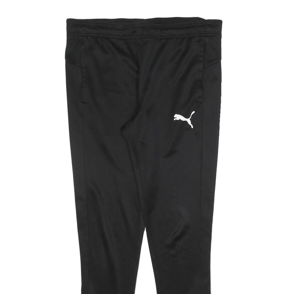 PUMA Mens Joggers Black S W32 L28 Polyester Blend Slim Tapered Fit Sports