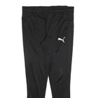 PUMA Mens Joggers Black S W32 L28 Polyester Blend Slim Tapered Fit Sports