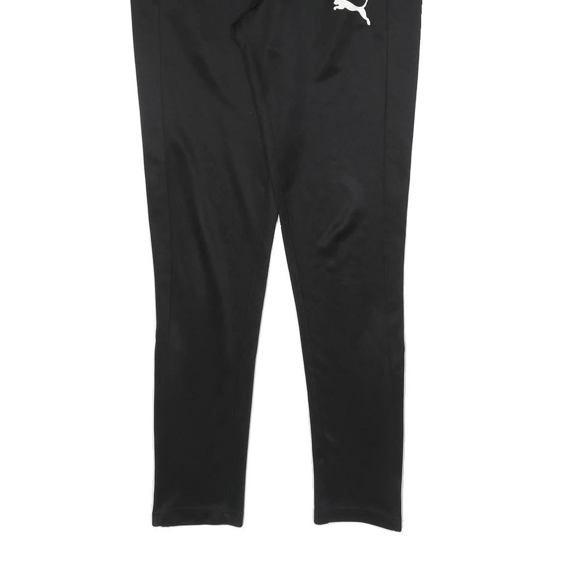 PUMA Mens Joggers Black S W32 L28 Polyester Blend Slim Tapered Fit Sports