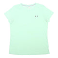 UNDER ARMOUR Womens Mint Green Cotton Blend T-Shirt L Short Sleeve Crew Neck
