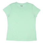 UNDER ARMOUR Womens Mint Green Cotton Blend T-Shirt L Short Sleeve Crew Neck