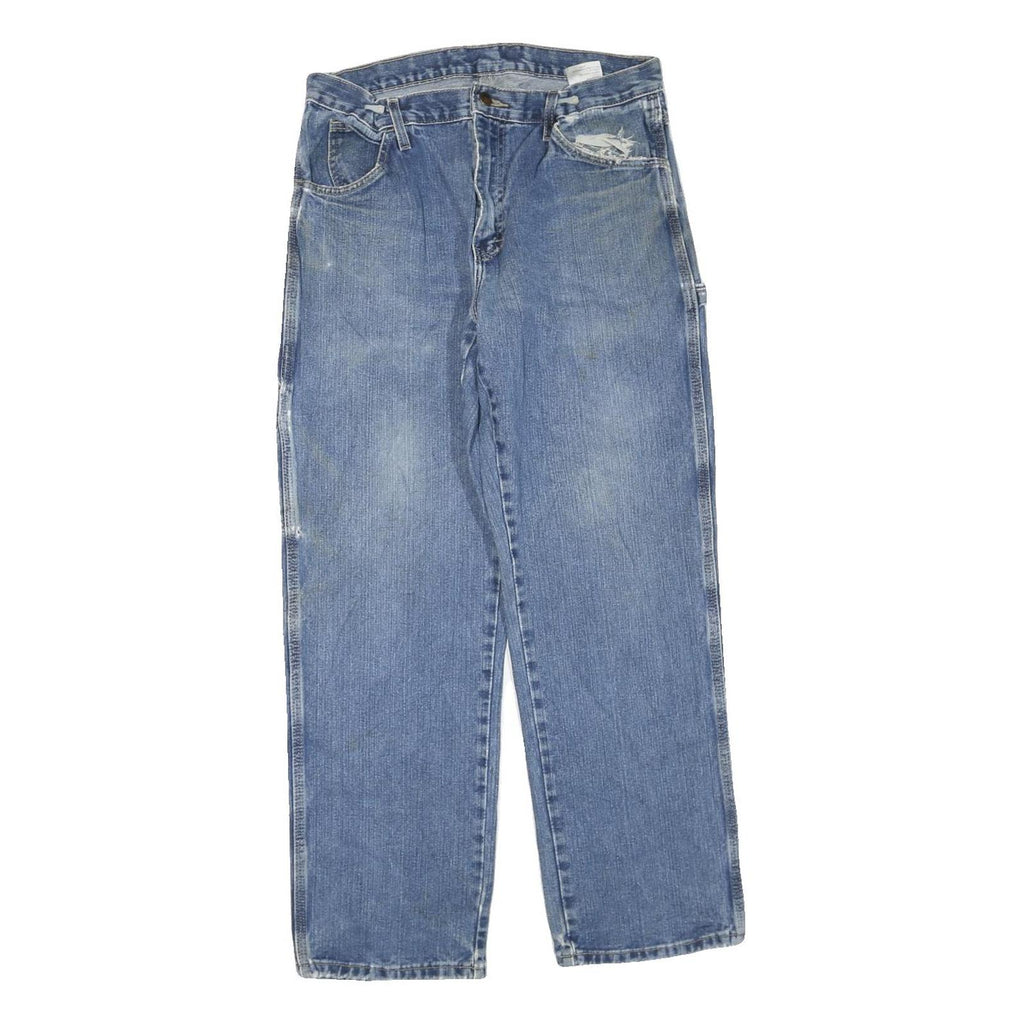 DICKIES Mens Jeans Blue Regular Straight Denim Light W32 L30 Workwear Casual