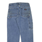DICKIES Mens Jeans Blue Regular Straight Denim Light W32 L30 Workwear Casual